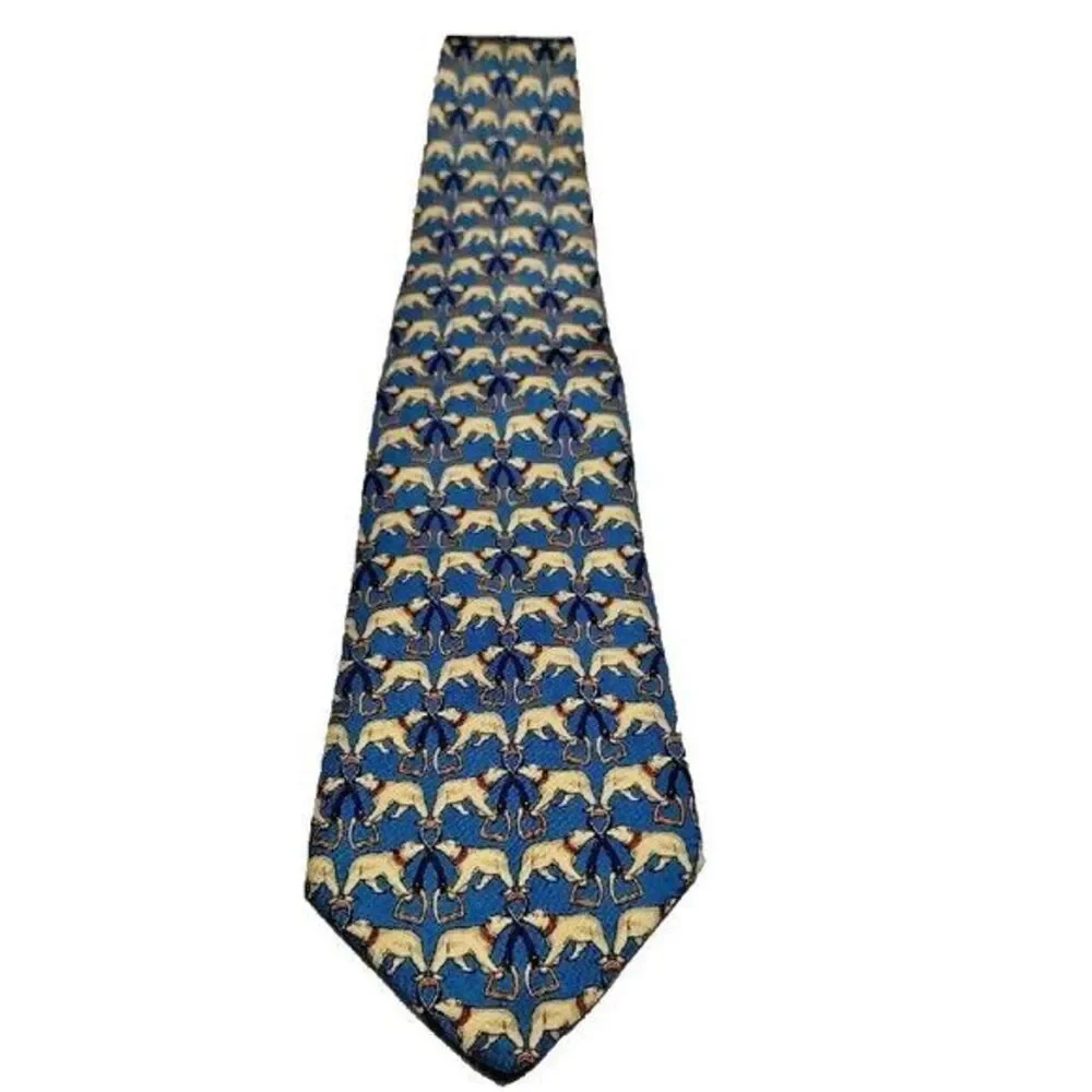 Brooks Brothers Makers Silk Hand Made Animal Print Imported Fabric Suit‎ Necktie